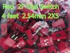 Elektronische Komponenten 50pcs / lot rot 2P-Zifferblatt-Schalter 4 Fuß 2.54mm 2x5 auf Lager