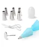 10 pcs/set Nozzle Set Icing Piping Cream Pastry Bag Stainless Steel Piping Icing Nozzle Nail Set Cake Decorating Tool