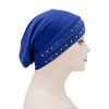 Femmes fille couleur unie Bandanas Turban chapeau élastique crâne casquettes soins des cheveux accessoires de mode sommeil bonnet