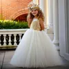 Princesse robe de bal fleur filles robes paillettes avec grand arc mariage africain anniversaire filles portent des robes