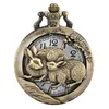 Antique Vintage 3D Twelve Chinese Zodiac Animal Watch Mens Womens Quartz Pocket Watches Analog Display Clock Neckalce Sweater Chain Gift