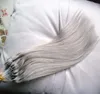 gray hair extensions Loop Micro Ring Machine Made Remy Hair Extension 100% Human Hair Straight Color Micro Links 1g/s 100g