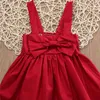 Baby Girls Toddler Kid Summer Sundress Cute Girl Bowknot Red Sukienka Regulowana krótka mini kamizelka sukienka księżniczka 5530708