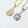 Fashion copper gold-plated jewelry Porsche * style water drop shape full diamond bead necklace three colors