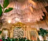 colorful tulle DIY Wedding drapes ceiling skirts decoration stage layout T station floating sashes Wedding ceiling yarn backdrops decoration