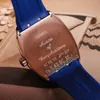 Vanguard Watch New Men's Collection Rose Gold Case Date v 45 Sc Dt Yachting Blue Dial Automatic Mens Watch Blue Leather Watches TimeZoneWatch