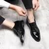 Zapatos de vestir de hombre de 6 cm de altura que aumentan los zapatos Oxford de cuero partido zapatos de negocios de boda de hombre negro marrón zapatos de vestir formales con cordones para hombre