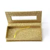 Wholesale Bling Glitter False Eyelash Packaging Box Fake 3d Mink Eyelashes Boxes Magnetic Black Rose Gold Case Lashes Empty Box