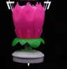 Musical Tort Birthday Candle Lotus Flower Floral Rotating Candle Lotus Lawling Flower Candles Cake Akcesorium Prezent KKA7954690712