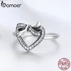 WholeLove Heart Clear Crystal Finger Rings Beauty Girl Women Wedding Engagement Anniversary Party Birthday 925 Sterling Silve2171779