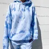 2020 Hooded Tracksuit Tie Dyed 2 Piece Set Long Sleeve Hoodies Top Women Sweatpants Jogger Suit Sport Outfits Oversize Sweatsuit