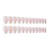 Acrylique artificiel classique français faux ongles avec de la colle 24pcs rose blanc long faux ongles entièrement pressante sur5292534