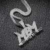 New Type Micro-zircon MBM Pendant Motivated ByMoney Double-color Copper-plated Zircon Necklace