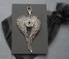 Тибетские серебряные Castiel в форме сердца крылья ангела и пентаграмма очарование кулон ключей цепь кольца автомобильные сумки украшения брелок A278