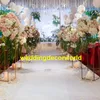 Bougeoirs en métal doré de nouveau style, centres de table de mariage, supports de bougies, décor d'événements, decor0600