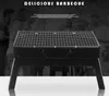 43 * 29 * 22,5 cm Mini barbecue pieghevole portatile Griglia a carbone Facile da montare e rimuovere Set da cucina per barbecue Griglia per barbecue