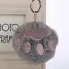 10CM 7 Colors Bear Paw Fur Ball Key Chain Cute Cream Black Pompom Fur Keychain Women Car Bag Key Ring gift