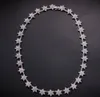 Mulheres luxuosas mulheres 18inch 20inch colar estrela feito sob encomenda feitos colar de corrente hip hop micro pave cúbica zirconia diamantes cadeia