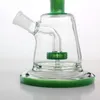 Jade Grön Syl Glas Bong Vattenpipor Vattenpipor för rökning 7,8 tums hängare 14 mm hona dab riggar oljerigg bägare spik