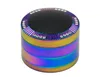 Creative black convex cover dazzling color 4-layer zinc alloy smoke grinder 63mm metal smoke grinder
