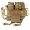 Arnês de vestuário de vestuário de cães militares táticos ajustados com bolsa molle para animais de estimação roupas ajustáveis ​​nylon grande cão patrulha material suprimentos