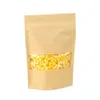 50PCS Display Party Storage Shopping Resealable Package Practical Paper Bag Clear Window Recyclable