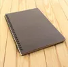 Portable Business kraft papers Notepads black drawing sketch Notebook Spiral bookbinding notebooks school office suppliers notes book