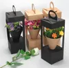 Blommor Förpackning Presentkartong Floral Gift Bag Lighthouse Design Creative Folding Floral Packing Box Black / Brown ..