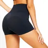 Trajes de yoga Pantalones cortos deportivos para mujer Fitness Color sólido sin costuras Pantalones de cintura alta Running Casual