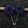 Hot Lapel Flower Man Kvinna Camellia Handgjorda Boutonniere Stick Brosch Pin Mäns Tillbehör i 22 färger