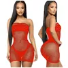 Cover Up Summer Women Sexy Bronzing Bandeau Fishnet Mesh Bikini See Through Swimsuit Cover-Ups Beach Dress Bathing Suit Smock