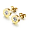 Römische Ziffern einzelne Diamant-Ohrstecker hohe Qualität Zirkon Titan Stahl Roségold Männer und Frauen Ohrringe für Frauen Modeschmuck