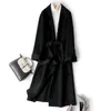 Long Wool Coat Women Spring Autumn Woolen Jacket Black Brown Oversized Coat Korean Elegant Overcoat Casaco Feminino 1112 KJ4072