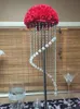 Metalowy Kwiat Wazon Kryształ Tabeli Centerpiece Event Party Flower Ball Wyświetlacz Rack Road Lead Candle Holders Stojak Dekoracji