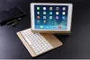 Ultra tunn färgstark bakgrundsbelysning Aluminium Flip Fullständigt skydd Skydd Auto Sova Wake Rotating Bluetooth Keyboard Case till iPad Pro 9.7 Air 2