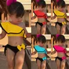 SFIT 여름 아기 소녀 비키니 세트 두 조각 수영복 가족 일치하는 어머니 수영복 해변 프릴 활 의상 수영복 새로운