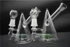 Triangle Glass Beaker Dab Rig Bong Mini Water pipe Thick oil rigs wax smoking hookah Bowl bubbler honeycomb pipes with tobacco bowl
