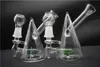 Triangle Glass Beaker Dab Rig Bong Mini Pipa ad acqua Piattaforme petrolifere spesse Cera che fuma narghilè Ciotola Bubbler Tubi a nido d'ape con ciotola di tabacco