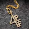 4PF кулон с кубическим цирконием, микро-асфальтированное ожерелье с четырьмя карманами, полное LilBaby CZ, блестящее ожерелье со льдом для мужчин, Jewelry257J