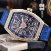 Luxury watches for men designer quartz watch vanguard all diamond case high quality watch leather strap iced out watches Montre de luxe