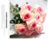 Bröllopsdekorationer Real Touch Material Konstgjorda blommor Rose Bouquet Hem Party Decoration Fake Silk Single Stem Blommor Blommor GB784