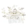 Warehouse US Nuovo Flower Rhinestone perlato Pettine Clip per capelli Lady Bride Brides Bridesmaid Headies Wedding Accessori per matrimoni