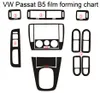 Per Volkswagen VW Passat B5 Pannello di controllo centrale interno Maniglia per porta 3D / 5D Adesivi in fibra di carbonio Decalcomanie Car styling Accessorie