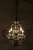 Industri retro hänge kristall ljuskronor järn boll form lampa e14 vintage loft amerikansk land konst lampa hängande ljus vardagsrum llfa