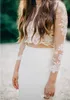 Abiti da sposa economici in pizzo a due pezzi Maniche lunghe Illusion Sheer Jewel Illusion Back Abito da sposa Abito da sposa Abiti da Noiva