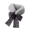 ribbon bow tie scarf women's neckwear warm winter collar imitate Rabbit Hair Scarves accessory 2pcs/lot