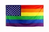 100% Polyester hanging 90x150cm LGBT homosexual pride rainbow us american gay Flag 3 x 5 For Decoration