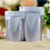 100pcs Recyklabka aluminiowa Folia stojąca zamek zamek zamek błyskawiczny torba do pakowania Mylar Food Storage