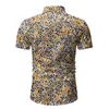 2020 Letni designerskie koszule dla mężczyzn marka swobodnie lampartowy nadruk krótkie rękawy męskie koszule kwiatowe