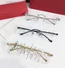 Großhandel neue Rahmen Modedesigner optische Brille 5634295 Retro-Metall rahmenlose transparente Linse Tier Vintage klassische klare Brille